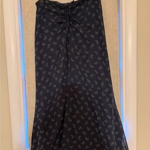 Mango Ruched Navy Floral Skirt